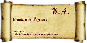 Wambach Ágnes névjegykártya